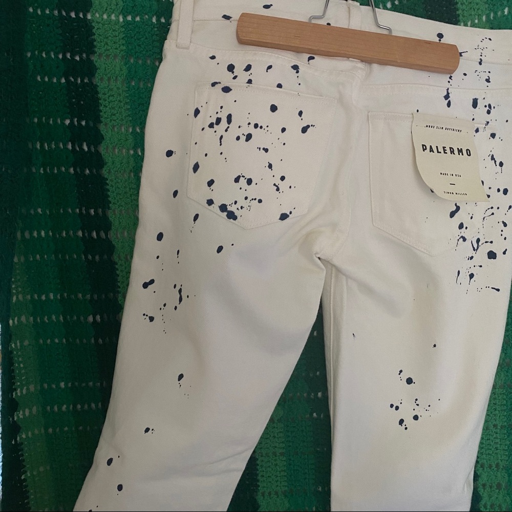Simon Miller Palermo Slim Boyfriend Splatter Jeans
